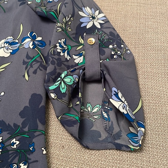 Croft & Barrow Floral Popover Top with Quarter Length Sleeves Medium - Picture 11 of 12